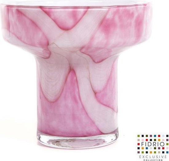 Design vaas Evoluon small - Fidrio PINK FLAME - glas, mondgeblazen bloemenvaas - diameter 18 cm hoogte 16,5 cm