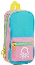 Pencil Case Backpack Benetton Color Block Geel Roze Turkoois