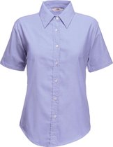 Fruit Of The Loom Vrouwen Dames-Fit Oxford-shirt Korte Mouwen (Oxford Grijs)