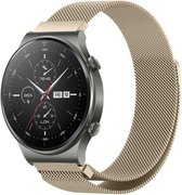 iMoshion Bandje Geschikt voor Huawei Watch GT Pro, Huawei Watch GT 2e Sport (46mm), Huawei Watch GT 2 - iMoshion Milanese Watch bandje - goud
