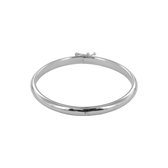 Silventi 9Sil-21408 Zilveren Armband - Dames - Bangle - Glad - Scharnier - 5 x 52 x 60 mm - Veiligheidsachtje - Vierkant - Rhodium - Zilver