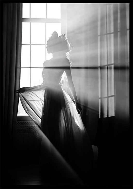 Sun Dress Women A4 luxury zwart wit poster