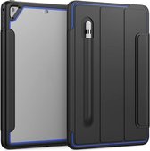 Voor iPad Air 2 / Air / 9.7 (2018 & 2017) Acryl + TPU Horizontale Flip Smart Leather Case met Drie-vouwbare houder & Pen Slot & Wake-up / Slaapfunctie (Blauw + Zwart)