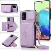 Voor Samsung Galaxy A31 Multifunctionele cross-body kaarttas TPU + PU achterkant beschermhoes met houder & kaartsleuf & portemonnee (paars)