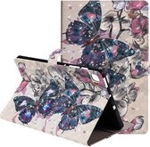 Voor Samsung Galaxy S6 Lite P610 3D Geschilderd Patroon Horizontale Flip Leren Case met Houder & Kaartsleuven & Portemonnee & Slaap / Wekfunctie (Zwarte Vlinder)