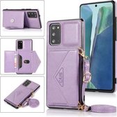 Voor Samsung Galaxy S20 Multifunctionele cross-body kaarttas TPU + PU achterkant beschermhoes met houder & kaartsleuf & portemonnee (paars)