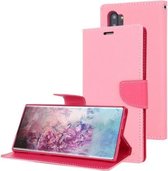 Voor Galaxy Note 10+ MERCURY GOOSPERY FANCY DAGBOEK Horizontale flip lederen tas met houder & kaartsleuven & portemonnee (roze)