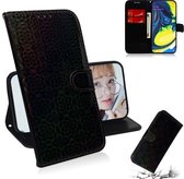 Voor Galaxy A80 / A90 Effen Kleur Kleurrijke Magnetische Gesp Horizontale Flip PU Lederen Case met Houder & Kaartsleuven & Portemonnee & Lanyard (Zwart)