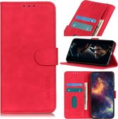 Voor Galaxy A90 5G retro textuur PU + TPU horizontale flip lederen tas met houder & kaartsleuven & portemonnee (rood)