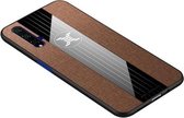 Voor Huawei Honor 20 XINLI stikdoek Textue schokbestendig TPU beschermhoes (bruin)