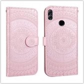 Voor Huawei Enjoy 9s Pressed Printing Pattern Horizontale Flip PU Leather Case met houder & kaartsleuven & portemonnee & & Lanyard (roze)