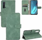 Voor OPPO Reno3 5G / Find X2 Lite Effen kleur Huidgevoel magnetische gesp Horizontale flip kalftextuur PU lederen tas met houder & kaartsleuven & portemonnee (groen)