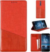 Voor Nokia 8 MUXMA MX109 horizontale lederen flip case met houder & kaartsleuf & portemonnee (rood)