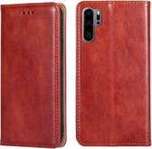 Voor Huawei P30 Pro PU + TPU Gloss Oil Effen Kleur Magnetische Horizontale Flip Leren Case met Houder & Kaartsleuf & Portemonnee (Bruin)