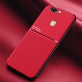 Voor Huawei Honor V8 Classic Tilt Strip Grain Magnetisch Schokbestendig PC + TPU Case (Rood)