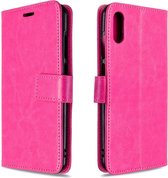 Voor Huawei Y6 Pro (2019) Crazy Horse Texture Horizontaal Flip Leren Case met Houder & Kaartsleuven & Portemonnee & Fotolijst (roze)