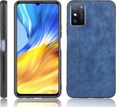 Voor Huawei Honor X10 Max 5G Schokbestendig Naaien Koe Patroon Huid PC + PU + TPU Case (Blauw)