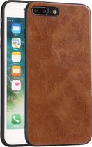 Voor iPhone 7 Plus / 8 Plus Crazy Horse Textured kalfsleer PU + PC + TPU Case (bruin)