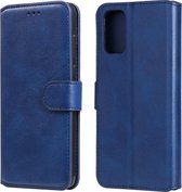 Voor OPPO A52 / A72 / A92 klassieke kalfsleer PU + TPU horizontale flip lederen tas, met houder en kaartsleuven en portemonnee (blauw)