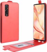 Voor OPPO Find X2 Pro R64 textuur enkele verticale flip lederen beschermhoes met kaartsleuven en fotolijst (rood)