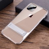 Voor iPhone 11 Pro Crystal Shockproof TPU + PC Case met houder (Space Silver)