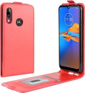 Voor MOTO E6 Plus Crazy Horse verticale flip lederen beschermhoes (rood)