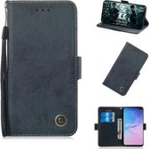 Multifunctionele horizontale flip retro lederen tas met kaartsleuf en houder voor Galaxy M10 (zwart)