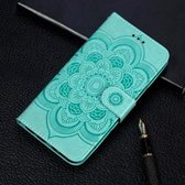 Mandala Embossing Pattern Horizontale Flip Leather Case voor Galaxy A60, met houder & kaartsleuven & portemonnee & fotolijst & lanyard (groen)