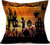 Halloween decoratie patroon auto bank kussensloop met decoratieve hoofdsteunen thuis bank kussensloop, C, maat: 43 * 43cm