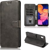 Voor Samsung Galaxy A10 Kalf Textuur Magnetische Gesp Horizontale Flip Leren Case met Houder & Kaartsleuven & Portemonnee & Fotolijst (Zwart)