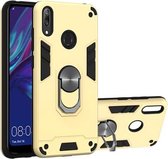 Voor Huawei Y7 (2019) / Y7 Prime (2019) 2 in 1 Armor Series PC + TPU beschermhoes met ringhouder (goud)