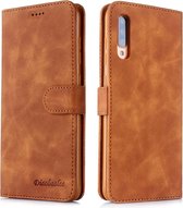 Voor Galaxy A70 Diaobaolee Pure Fresh Texture Horizontaal Flip Leren Case, met Houder & Kaartsleuf & Portemonnee & Fotolijst (Geel)