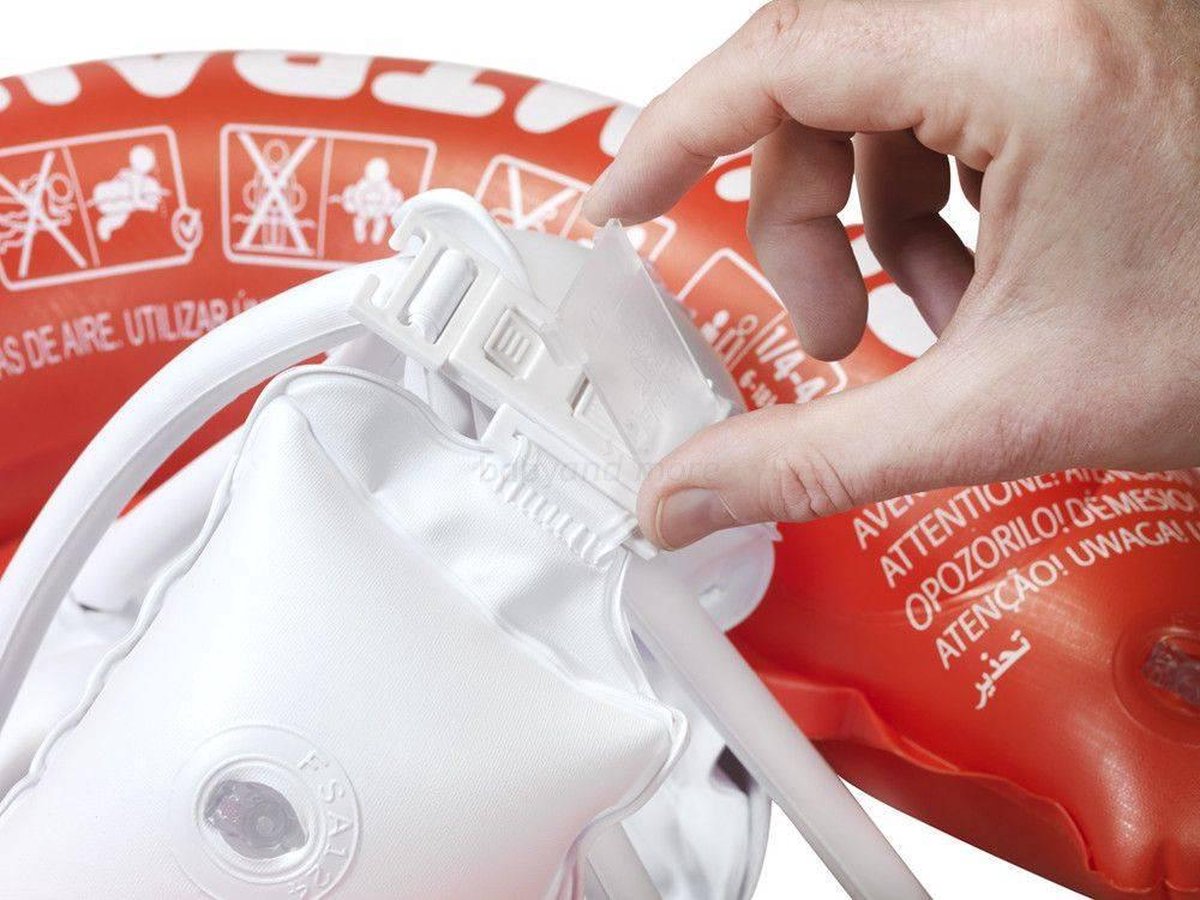 SWIMTRAINER "Classic" ® rood (3 maanden tot 4 jaar, 6kg - 18kg) DE VEILIGE BABY ZWEMBAND: ZWEMTRAINER | (Keurmerken: CE - TüV - EN13138 - 1:2014) — afbeelding 17
