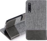 Voor Xiaomi Mi 9 MUXMA MX102 Horizontale flip canvas lederen tas met standaard en kaartsleuf en portemonnee functie (grijs)
