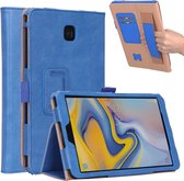 Voor Samsung Galaxy Tab A 8.0 (2018) T387 Business Retro PU Horizontale Flip Leren Case met houder & kaartsleuven & draagriem (blauw)