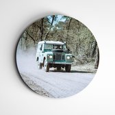 Land Rover muurcirkel - auto op muurcirkel | wanddecoratie - 120x120cm, Dibond