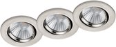 LED Spot 3 Pack - Inbouwspot - Trinon Paniro - Rond 5W - Dimbaar - Warm Wit 3000K - Mat Nikkel - Aluminium - Ø80mm