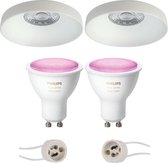 PHILIPS HUE - LED Spot Set GU10 - White and Color Ambiance - Bluetooth - Primux Vrito Pro - Inbouw Rond - Mat Wit - Ø82mm