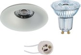 OSRAM - LED Spot Set - Parathom PAR16 927 36D - Primux Nora Pro - GU10 Fitting - Dimbaar - Inbouw Rond - Mat Wit - 3.7W - Warm Wit 2700K - Ø82mm