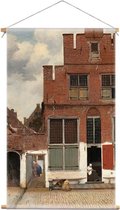 Textiel poster gezicht op huizen in Delft | Oude meester - 90x150cm