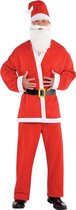 Amscan Verkleedpak Kerstman Heren Katoen Rood 6-delig Maat S