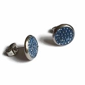 Aramat jewels ® - Oorstekers zweerknopjes licht blauw kristal staal zilverkleurig 10mm