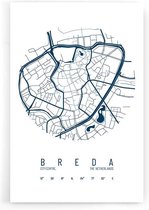 Walljar - Stadskaart Breda Centrum IV - Muurdecoratie - Poster
