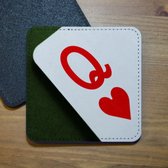 ILOJ onderzetter - speelkaart harten vrouw - vierkant