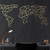 Metalen wanddecoratie World Map Abstract Goud (wereldkaart) - 120x60cm