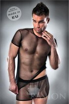 Passion men - onderbroek - sexy boxershorts  - T-shirt - zwart - doorzichtig - boxer - L|XL