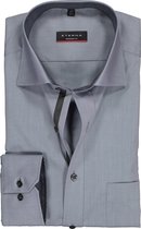ETERNA modern fit overhemd - chambray heren overhemd - grijs (zwart contrast) - Strijkvrij - Boordmaat: 48