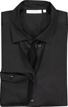 ETERNA dames blouse modern classic - stretch satijnbinding - zwart -  Maat: 42