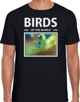 Dieren foto t-shirt Kolibrie vogel - zwart - heren - birds of the world - cadeau shirt Kolibries liefhebber L