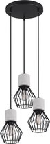 LED Hanglamp - Torna Jamo - E27 Fitting - 3-lichts - Rond - Mat Zwart - Aluminium